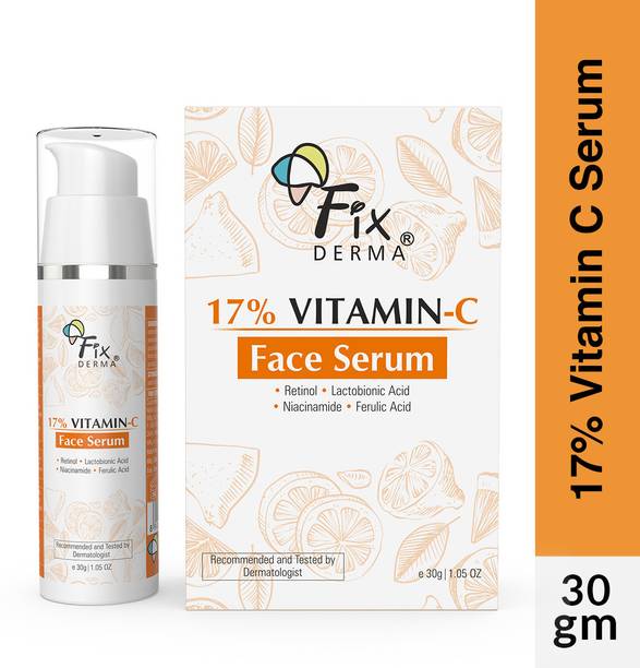 Fixderma 17% Vitamin C Face Serum for Glowing Skin, Retinol Face Serum For Women and Men