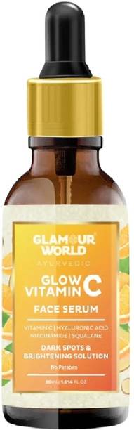 Glamour World Ayurvedic Glow Vitamin C Face Serum -30ml, All Skin Types Reduces dullness, dark spots, and pigmentation
