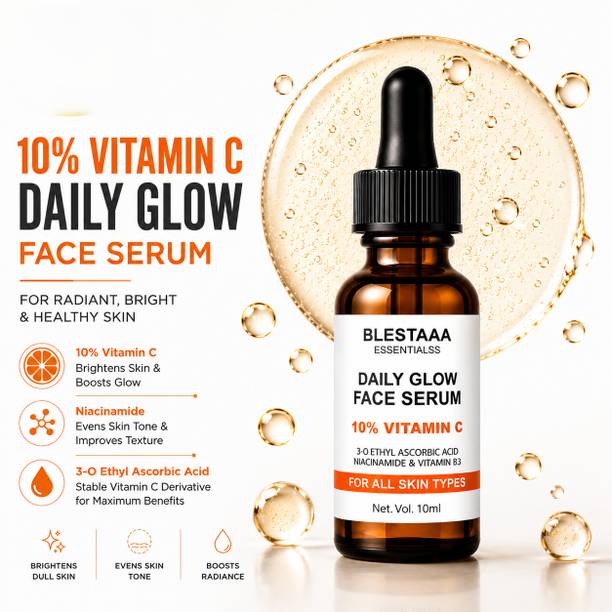 blestaaa essentialss RadiantGlow 10% Vitamin C Face Serum with A 3-O-Ethyl Ascorbic Acid, Niacinamide & Vitamin B3 | Brightening, Anti-Pigmentation & Even Tone | For All Skin Types