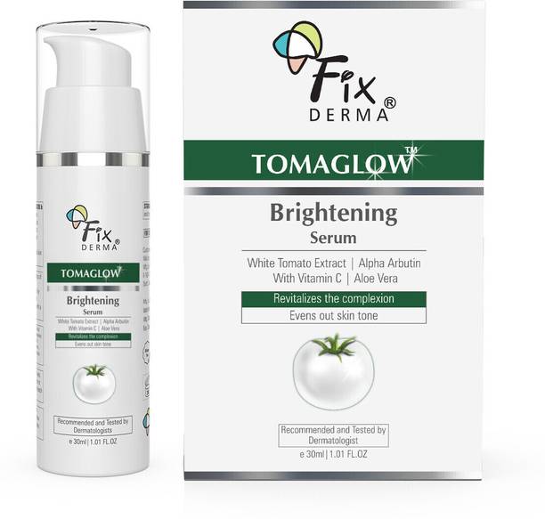 Fixderma TomaGlow Skin Brightening Serum for Face with 4% Niacinamide, Vitamin C & White Tomato Extract