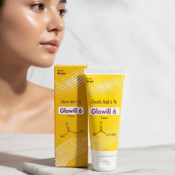 GLOWILL Glycolic Acid 6% Cream Boosts Moisture, Fades Tan, Helps Hydrate, Plump the Skin