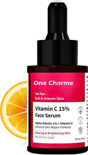 ONE CHARME Professional 15% Vitamin C Face Serum | Advanced Skin Clarifying with Vitamin E | Reduces Acne Marks Professional Vitamin C Face Serum, 15% Vitamin C, 1% Alpha Arbutin, Vitamin E, Ferulic Acid Non Irritating Professional 15% Vitamin C Face Serum With Power of 1% Alpha Arbutin, Vita-E, Ferulic Acid | Advance Skin Brightening Formula for Glowing Skin | Uneven Skin Tone | Non Irritating