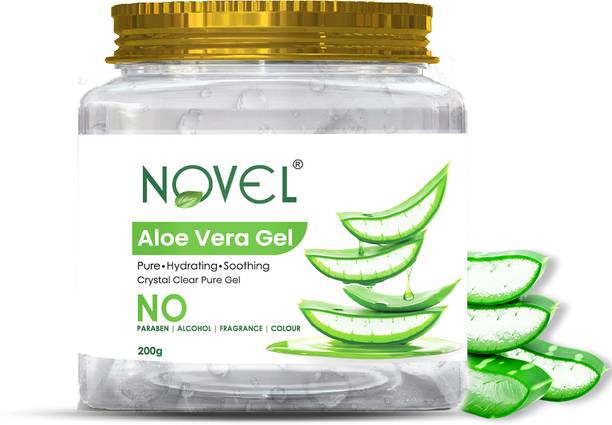 NOVEL Aloe Vera Gel for Skin & Hair – Pure, Soothing & Hydrating – For Face, Hair, After Sun, Acne, Dry Skin – 200 g