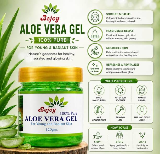 Bejoy Aloe Vera Face & Body Gel – Soothing Moisturizer for Dry & Sensitive Skin