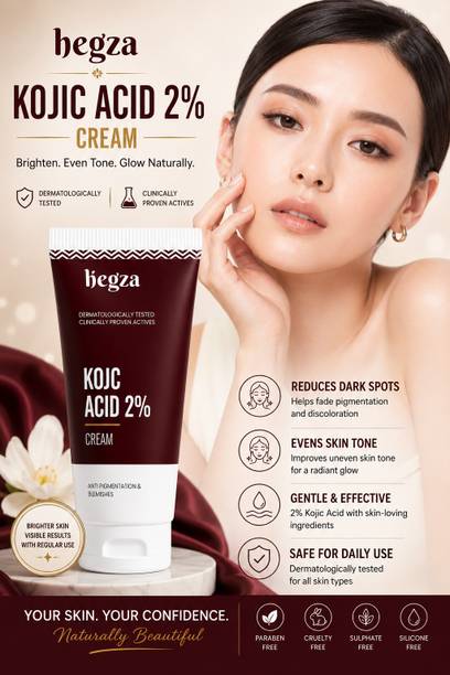 Hegza Radiant Beauty Kojic Cream Dark Spots, Pigmentation & Blemishes Reduction | Dermatologically Tested