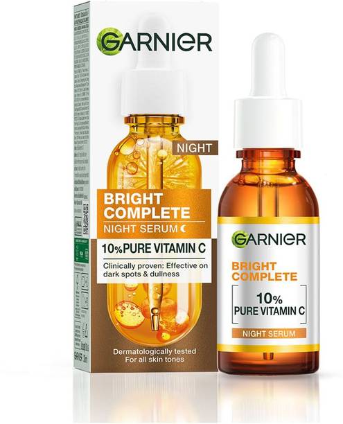 GARNIER Bright Complete Night Vitamin C Serum With 10% Pure Vitamin C for Bright Skin