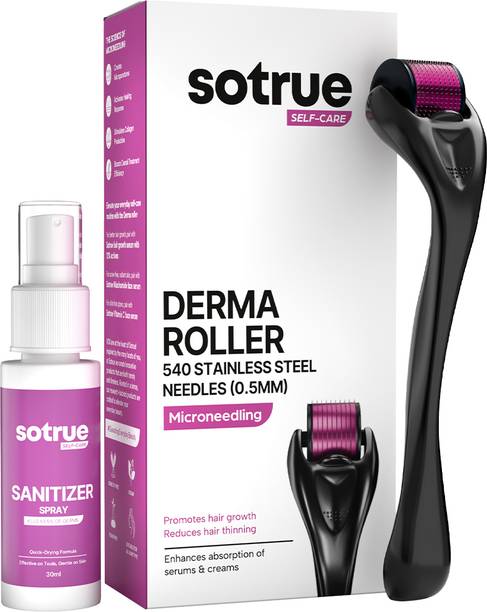 Sotrue Derma Roller For Hair Growth 0.5mm with 540 SS Needles, Reduces Acne Scars