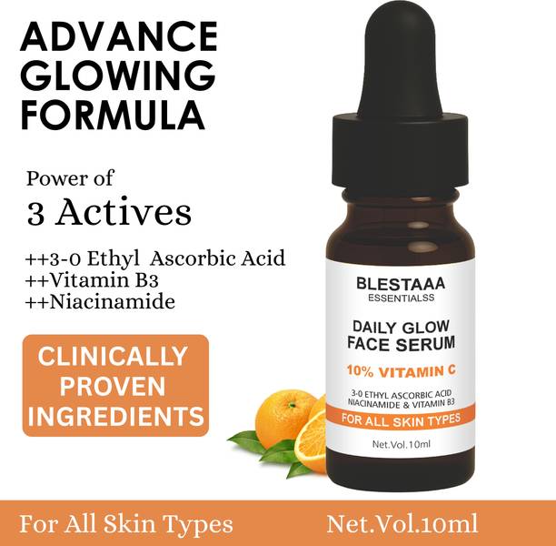blestaaa essentialss RadiantGlow 10% Vitamin C Face Serum with 3-O-Ethyl Ascorbic Acid, Niacinamide & Vitamin B3 | Brightening, Anti-Pigmentation & Even Tone | For All Skin Types