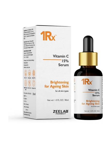 zeelab Vitamin C 15% Face Serum – Brightening & Anti-Aging Formula for Radiant Skin – Helps Reduce Dark Spots, Uneven Tone & Fine Lines – Antioxidant Protection