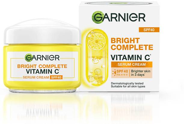 गार्नियर Bright Complete Vitamin C Serum Cream with SPF40, Sun Protection & Brightening