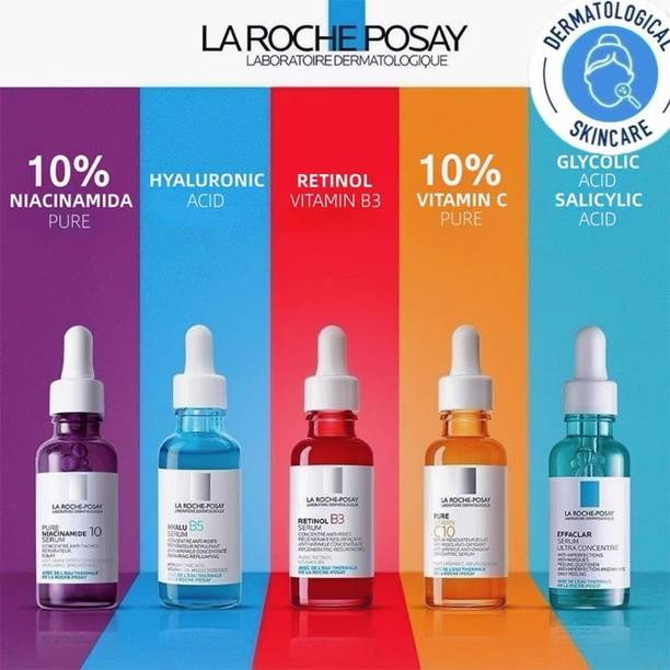 La Roche Posay Hyalu B5 Serum, Pure Vitamin C10 Serum, Pure Niacinamide 10 Serum, Retinol B3 Serum, Effaclar Serum SET OF 5 x 30ml