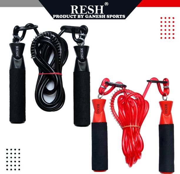 Resh (Pack of 2 pcs) Black / Red स्किपिंग रोप