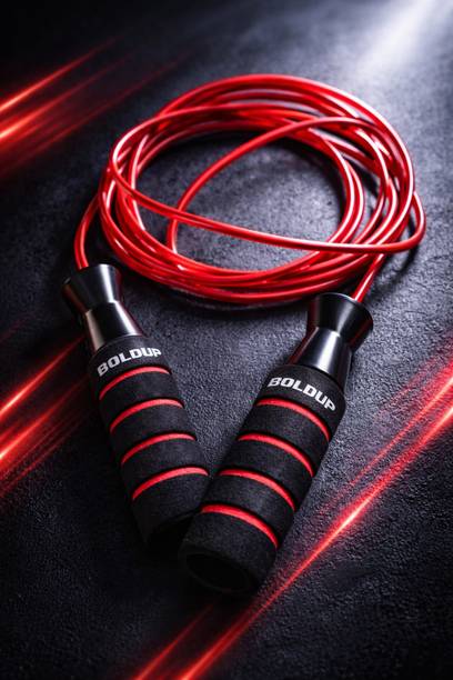BOLDUP Skipping Rope for Men & Women | Steel Wire Jump Rope with Foam Grip Ball Bearing Skipping Rope
