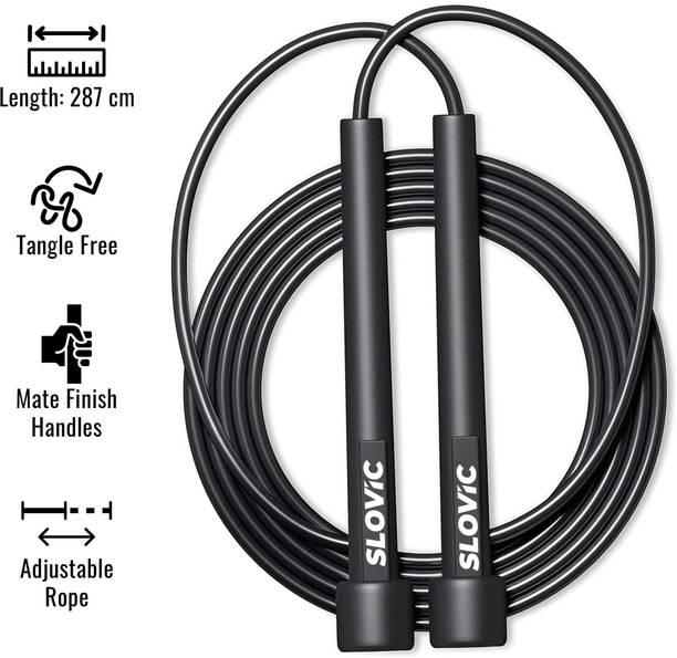 SLOVIC Adjustable Skipping Rope | Tangle Free | Ball Bearing for Fast & Smooth Workout Freestyle Skipping Rope