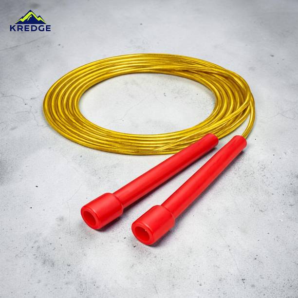 KREDGE Steel Wire Skipping Rope for Men & Women, Jumping Rope for Fitness, Gym, Workout Speed Skipping Rope