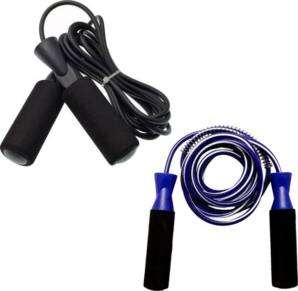 COGNANT Sports & Fitness 1Blue + 1Black Ball Bearing Jump Rope-Best for WarmUp Exercise Ball Bearing Skipping Rope