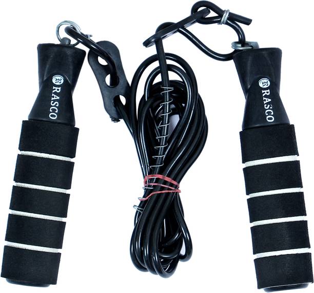 RASCO ADJUSTABLE SKIPPING ROPE FOAM HANDLE BALCK स्किपिंग रोप