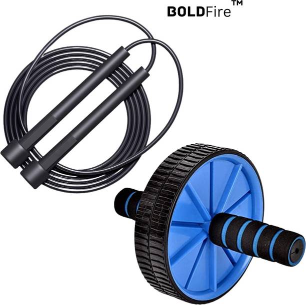 BoldFire Double Wheel AB Roller with Skipping Rope for Abdominal Training Ball Bearing Skipping Rope
