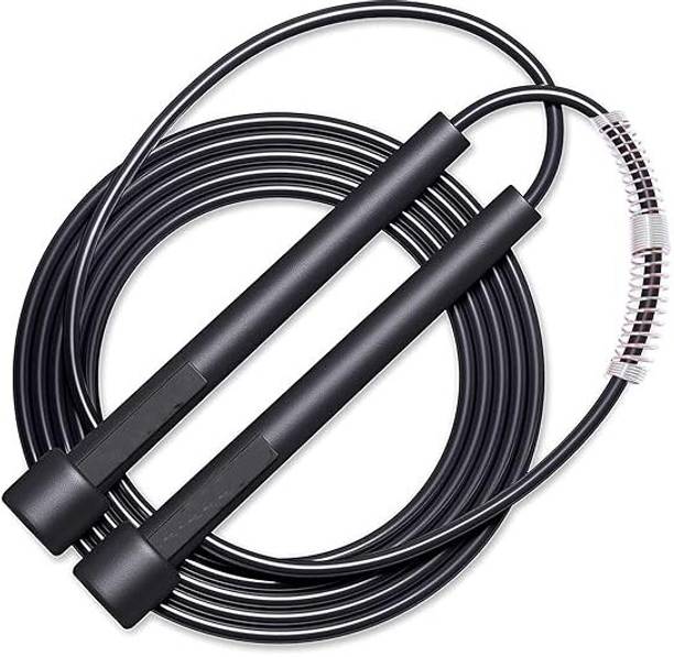 BlissMo Sports Skipping Rope, Professional Jump Rope with Steel Spring, Black Freestyle Skipping Rope