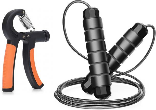 Pheonix Adjustable Hand Grip & Jump Rope for Cardio | Home Gym Set for Men & Women Freestyle Skipping Rope