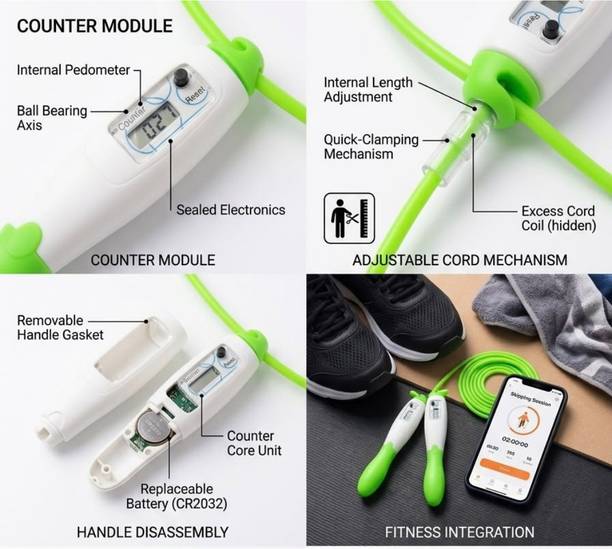 AASHVI ENTERPRISES Fitness Jump Rope with Counting Display Ball Bearing Skipping Rope