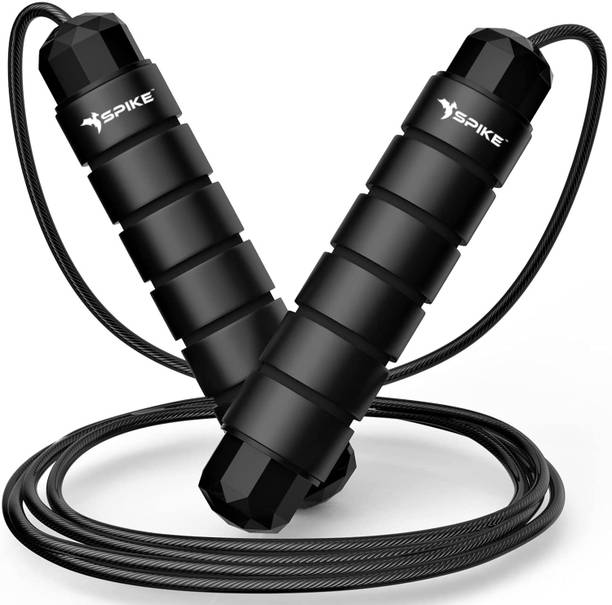 Spike Heavy Skipping Rope for Men and Women Black Jump Rope for Exercise Workout Ball Bearing Skipping Rope