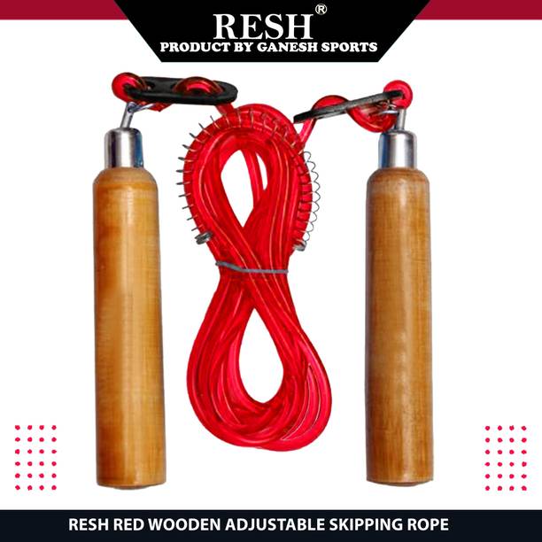 Resh (Red) Wooden स्किपिंग रोप