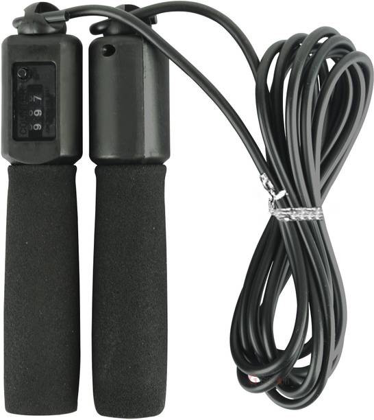 GOCART Skipping Rope with Foam Handled Black Color Freestyle Skipping Rope