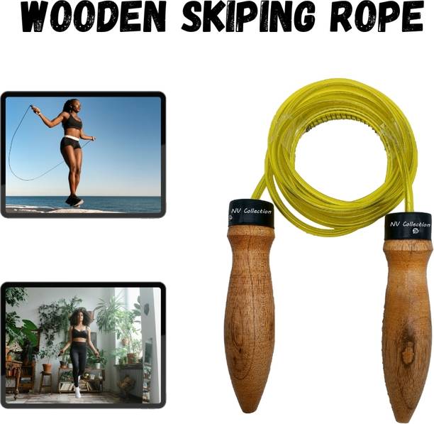 NV COLLECTION Skipping Rope Crafted with Smooth Sanded Timber Grips Freestyle Skipping Rope