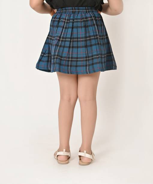 Gianna Checkered Girls A-line Multicolor Skirt