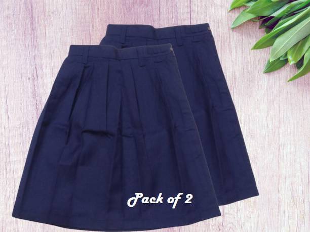 Abhima Solid Girls Bubble Blue Skirt