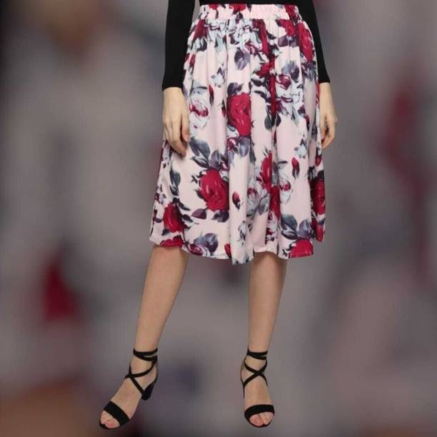 Women Printed Layered Multicolor Skirt
