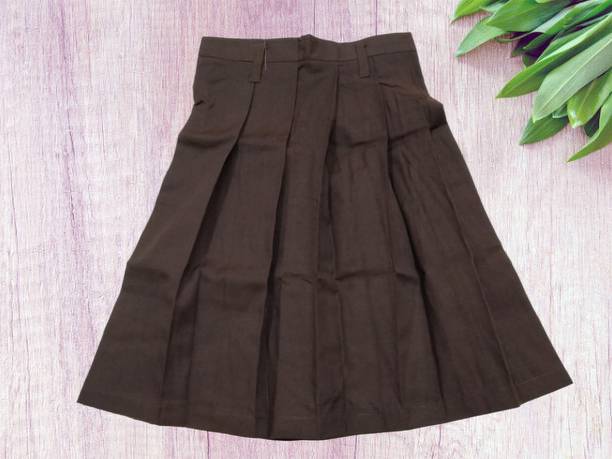 Abhima Fashion Solid Girls Regular Brown Skirt