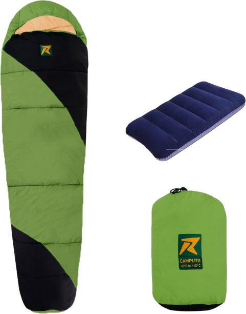Rocksport Camplite 0 C to 10 C Black/Green Mummy Shape Sleeping Bag