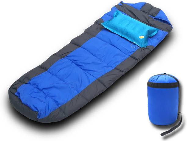 Aim Emporium 15°C to 25°C Sleeping Bag For Camping and Traveling Blue1kg & Air Pillow Mummy Sleeping Bag