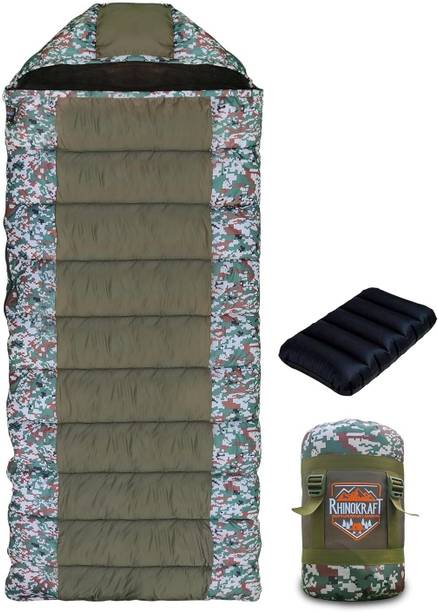 RHINOKraft -10 Degree|Soft Fur Lining |Air Travel Pillow|Soft and Warm Adventure Sleeping Bag