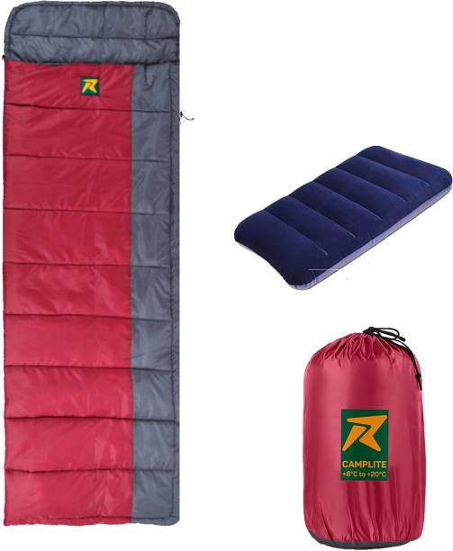 Rocksport Camplite Indoor & Outdoor Temp 8°C to 20°C, 1.1Kg (Grey & Maroon) Sleeping Bag