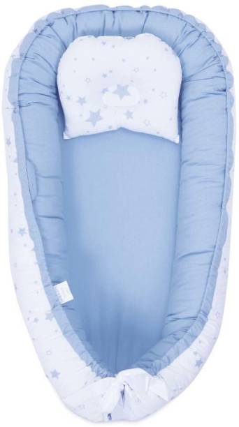 haus & kinder Baby Sleeping pod, Portable Adjustable Newborn Crib Bassinet, 0-24 Months - Blue Sleeping Bag