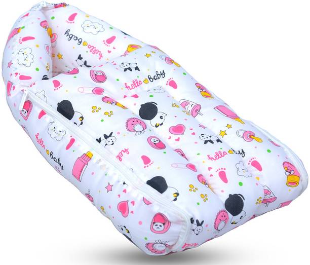 Kid's Charm Cotton Sleeping Bag, Portable Bassinet-Nest for 0-6 Months (Unisex)-Panda Pink Sleeping Bag