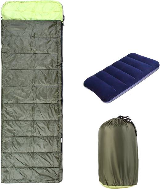 Rocksport Camplite Indoor & Outdoor Temp 8°C to 20°C, 1.1Kg (Army Green & Yellow) Sleeping Bag