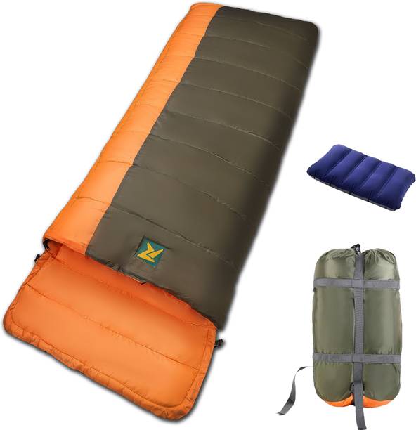 Rocksport Camplite Indoor & Outdoor Temp 8°C to 20°C, 1.1Kg (Orange & Army Green) Sleeping Bag