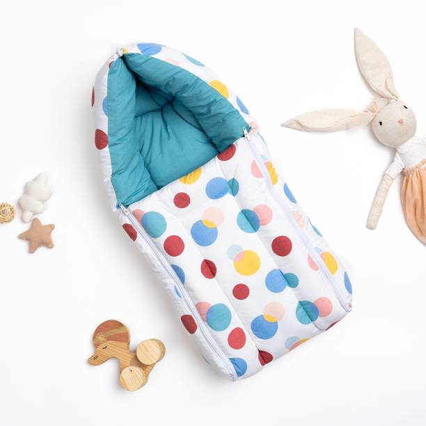 haus & kinder Cotton Carrier Nest cum sleeping bag, Polka Dot ( Newborn - 3 Months) Sleeping Bag