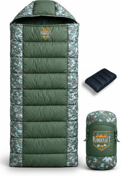 RHINOKraft -10 Degree|Soft Fur Lining |Air Travel Pillow|Soft and Warm Adventure Sleeping Bag
