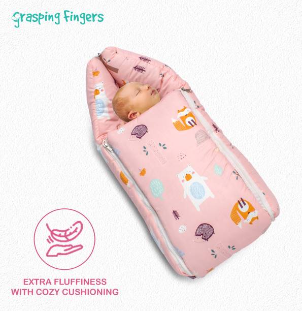 GRASPING FINGERS Jungle Safari 3 in 1 New Born Baby Carry Nest Sleeping Bag
