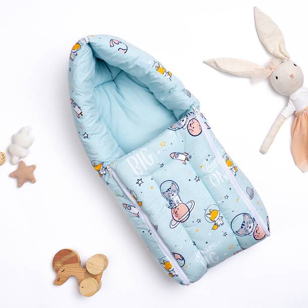 haus & kinder Cotton Carrier Nest cum sleeping bag, Spacewalk ( Newborn - 3 Months) Sleeping Bag