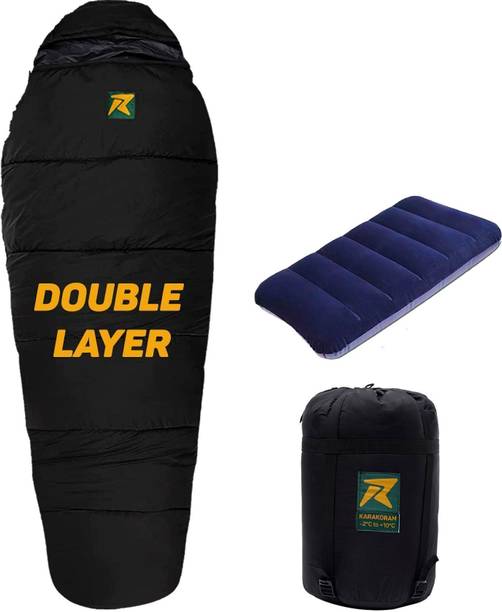 Rocksport Karakoram -2°C +10°C Double Layer Sleep Bag for Adults,Camping with Air Pillow Sleeping Bag