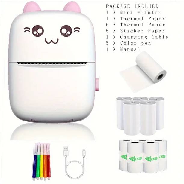 MOSHTU Mini Pocket Printer Wireless Bluetooth Thermal Mobile Photo Printers Thermal Receipt Printer