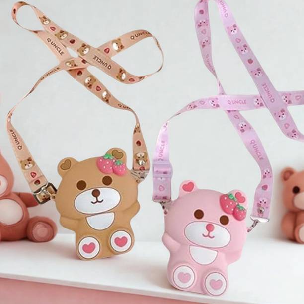 Arizuul Multicolor Sling Bag Bear Chic – Lusu Adorable Silicone Bag Combo