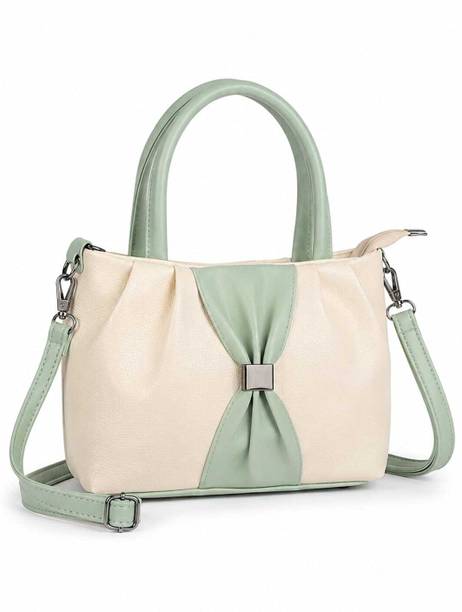 Beige, Green Women Sling Bag CA-B-BUTTERFLY-001