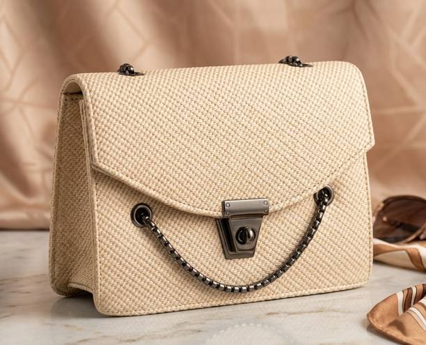 Beige Women Sling Bag Vogue Jute Premium WoMen Sling Bag